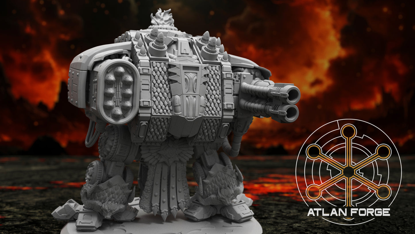 Dragon Dreadnought by Atlan Forge – Modular Resin Grimdark Sci-Fi Walker Kit (90mm Base)