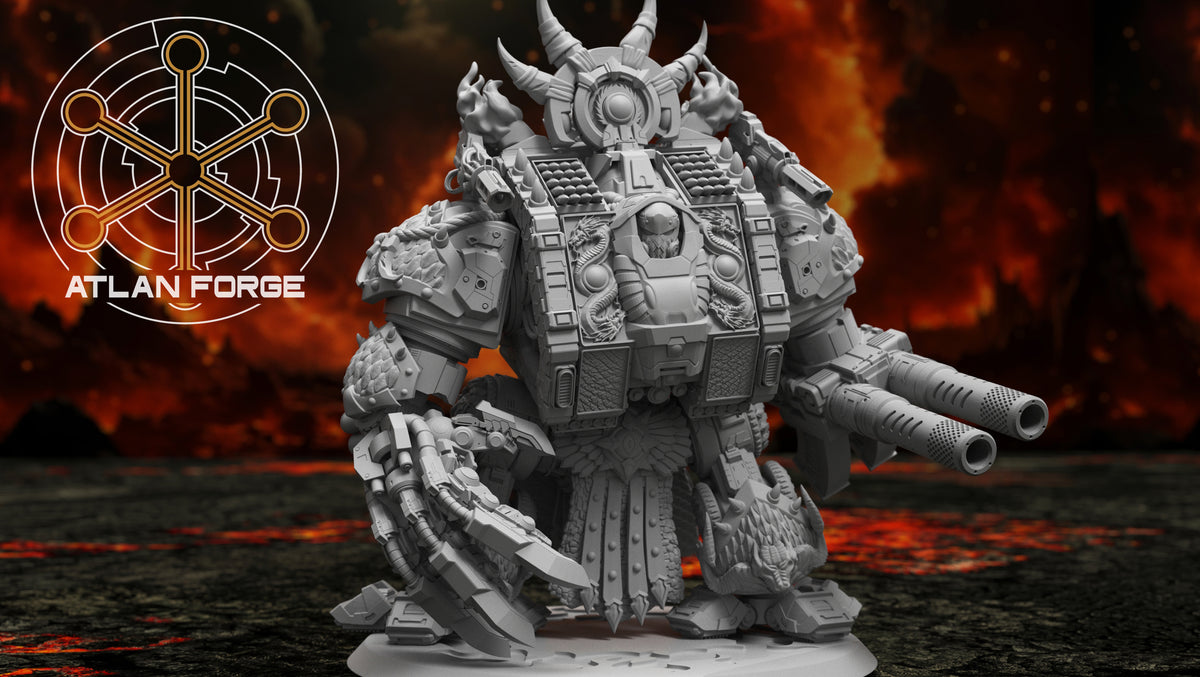 Dragon Dreadnought by Atlan Forge – Modular Resin Grimdark Sci-Fi Walker Kit (90mm Base)