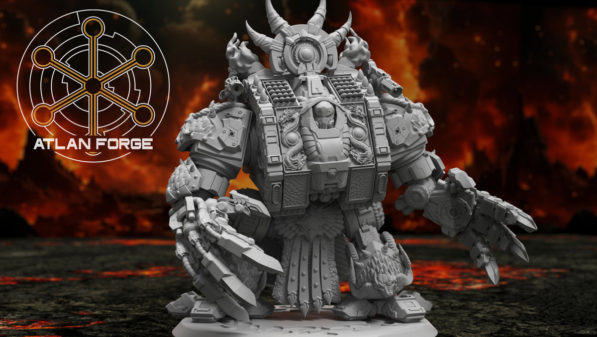 Dragon Dreadnought by Atlan Forge – Modular Resin Grimdark Sci-Fi Walker Kit (90mm Base)