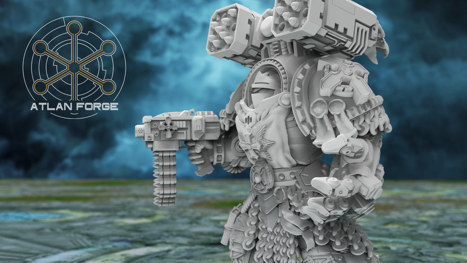 Templar Crusaders by Atlan Forge – 5-Man Modular Resin Printed Grimdark Squad (28/32mm) - Mega Diamonds & Schwartzreiter Mini Forge