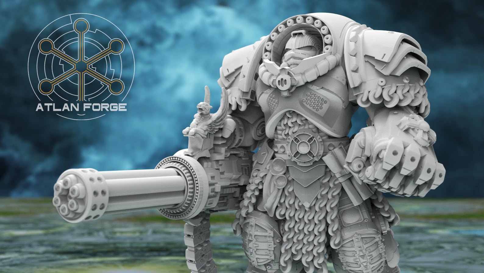 Templar Crusaders by Atlan Forge – 5-Man Modular Resin Printed Grimdark Squad (28/32mm) - Mega Diamonds & Schwartzreiter Mini Forge