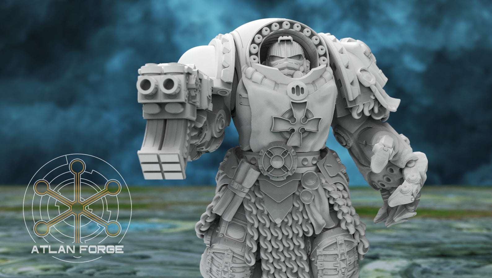 Templar Crusaders by Atlan Forge – 5-Man Modular Resin Printed Grimdark Squad (28/32mm) - Mega Diamonds & Schwartzreiter Mini Forge