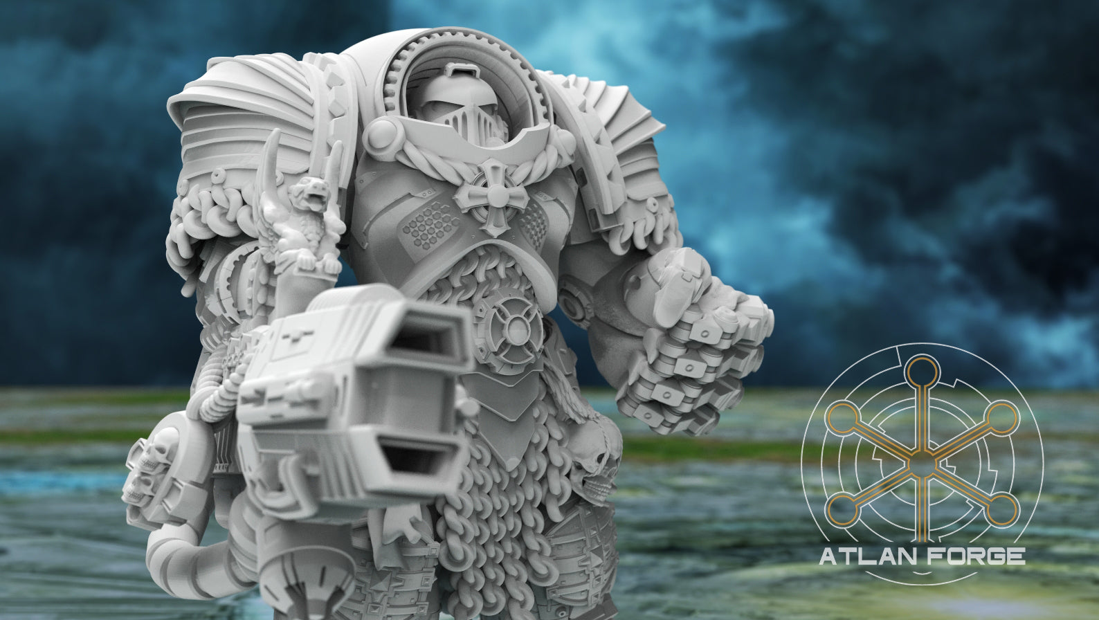 Templar Crusaders by Atlan Forge – 5-Man Modular Resin Printed Grimdark Squad (28/32mm) - Mega Diamonds & Schwartzreiter Mini Forge