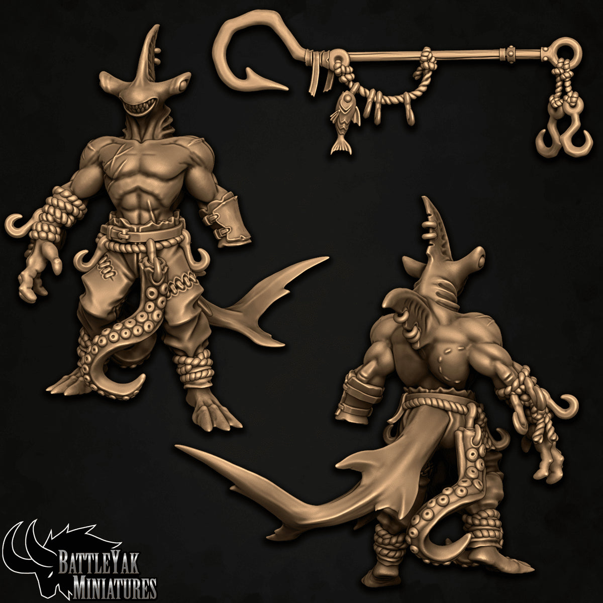 Blotch Darkwater by Battle Yak – front and rear of Blotch, and the fishhook