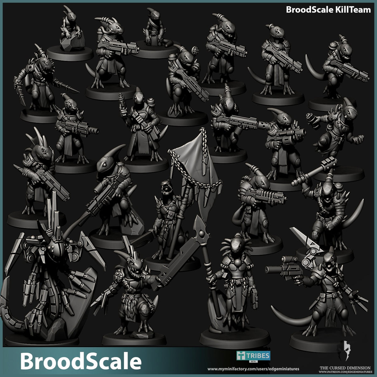 BroodScale Killteam by Edge Miniatures – the full 24-model reptilian kill team