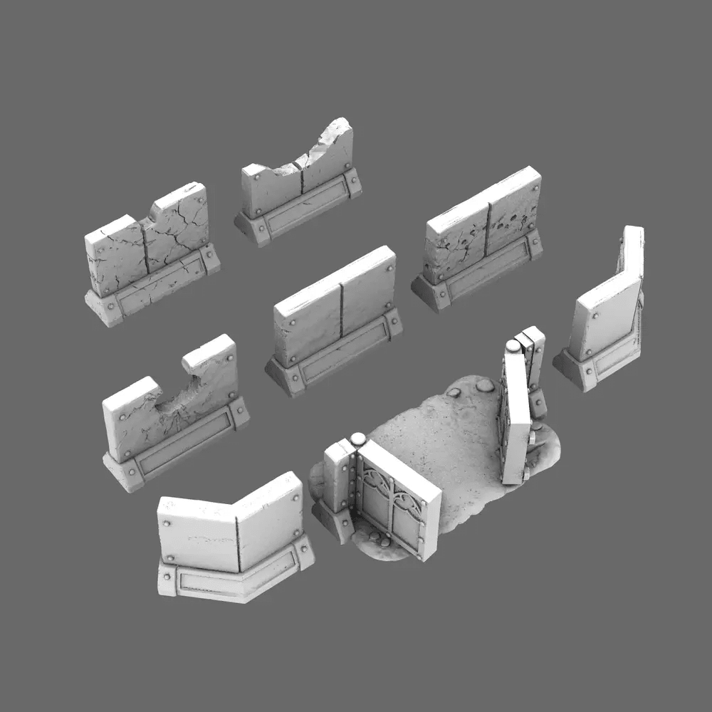 BWTF Scenics Battle Damaged Concrete Barriers