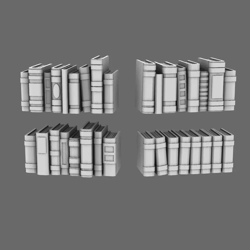 BWTF Scenics Book Groupings - Premium Library Shelf Scatter Terrain for 28mm Battlefields