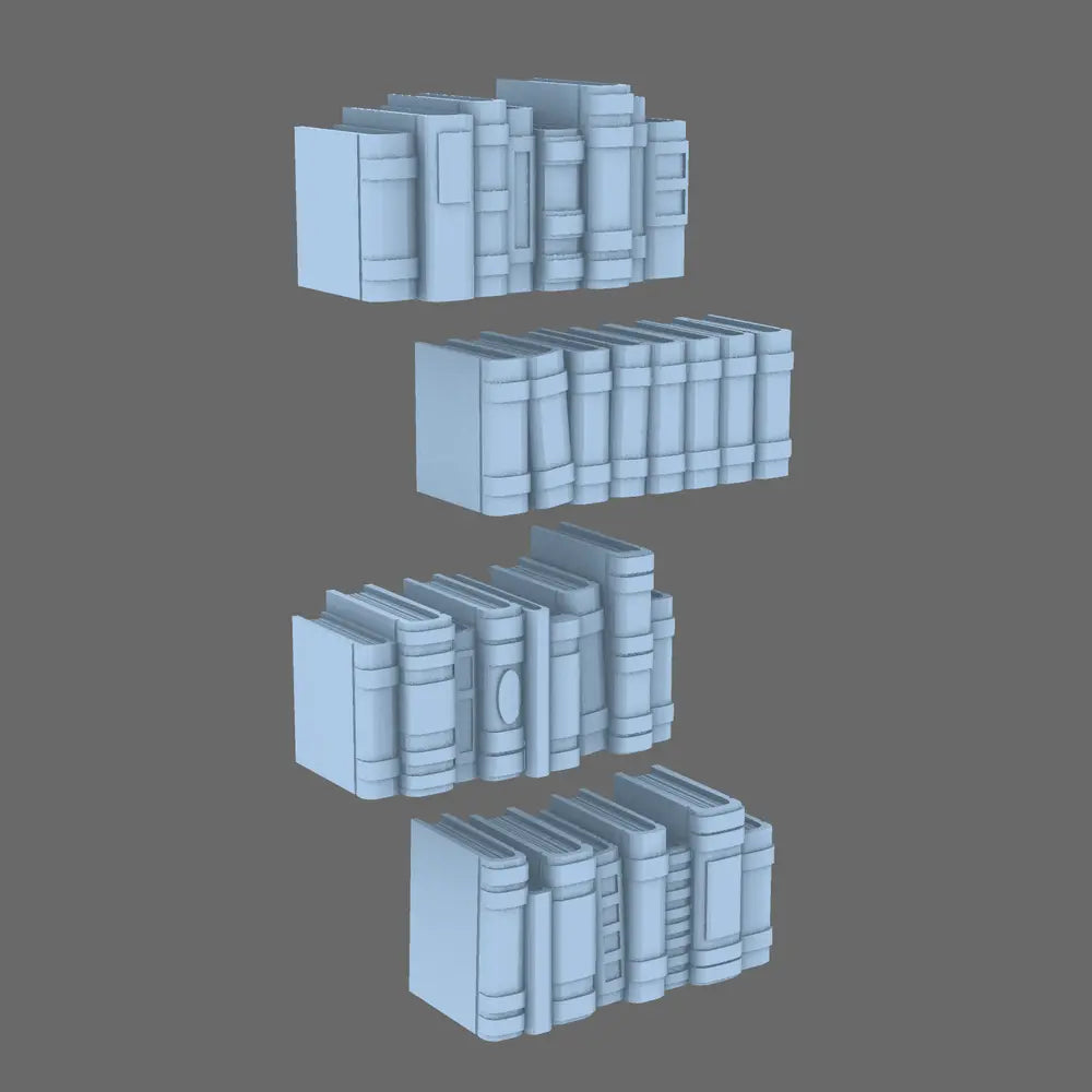 BWTF Scenics Book Groupings - Premium Library Shelf Scatter Terrain for 28mm Battlefields