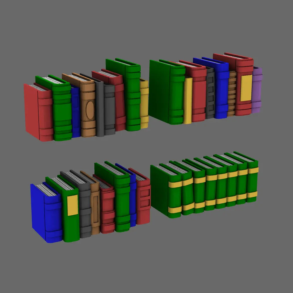 BWTF Scenics Book Groupings - Premium Library Shelf Scatter Terrain for 28mm Battlefields
