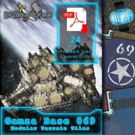 Digital Forge: Gamza Base 69 - Space Station Themed Modular Terrain Tiles