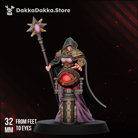 Guide Master by DakkaDakka – painted hooded seer with star-staff and glowing orb