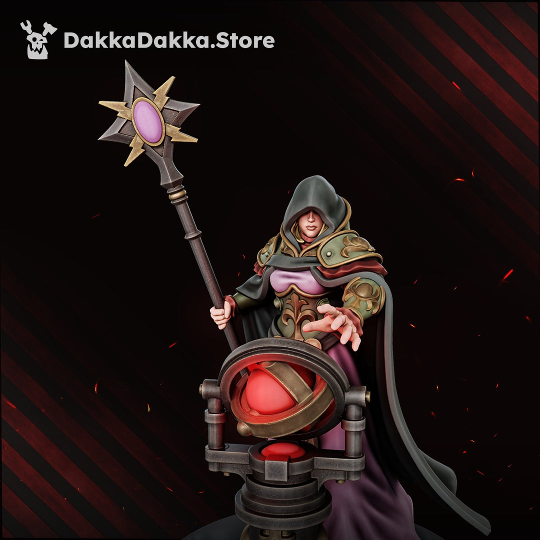 Guide Master by DakkaDakka – painted, staff raised beside the orb pedestal