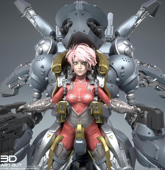 Mecha Pilot by 3DArtGuy 32mm scale, 50mm or 100m Miniature War Gaming Figure, Sci-fi, Proxy, Anime