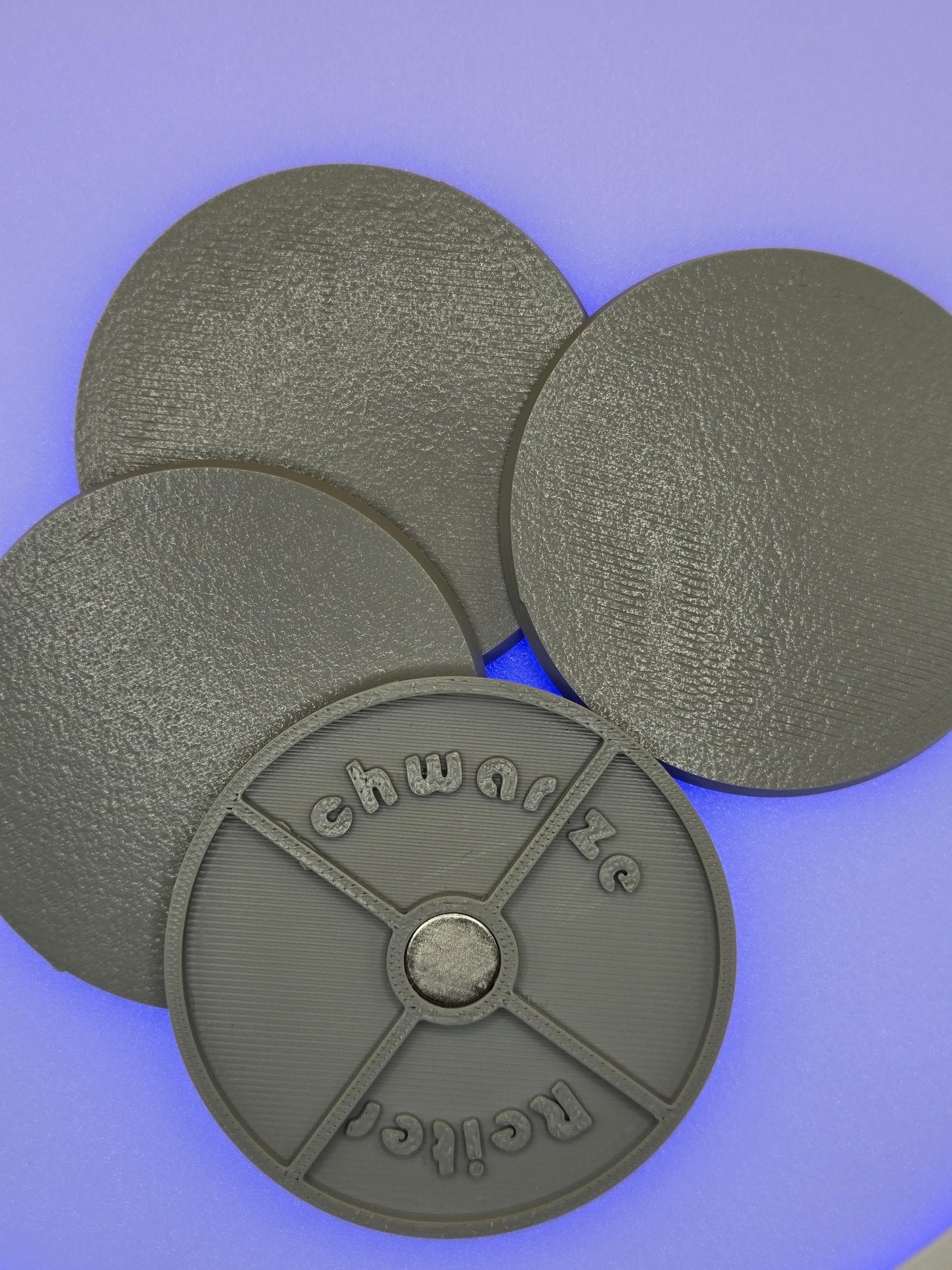 60mm Magnetic Round Bases for Miniatures, STL Printed Bases, Mini Bases, Magnetic, PLA Bases, 2mm bracing