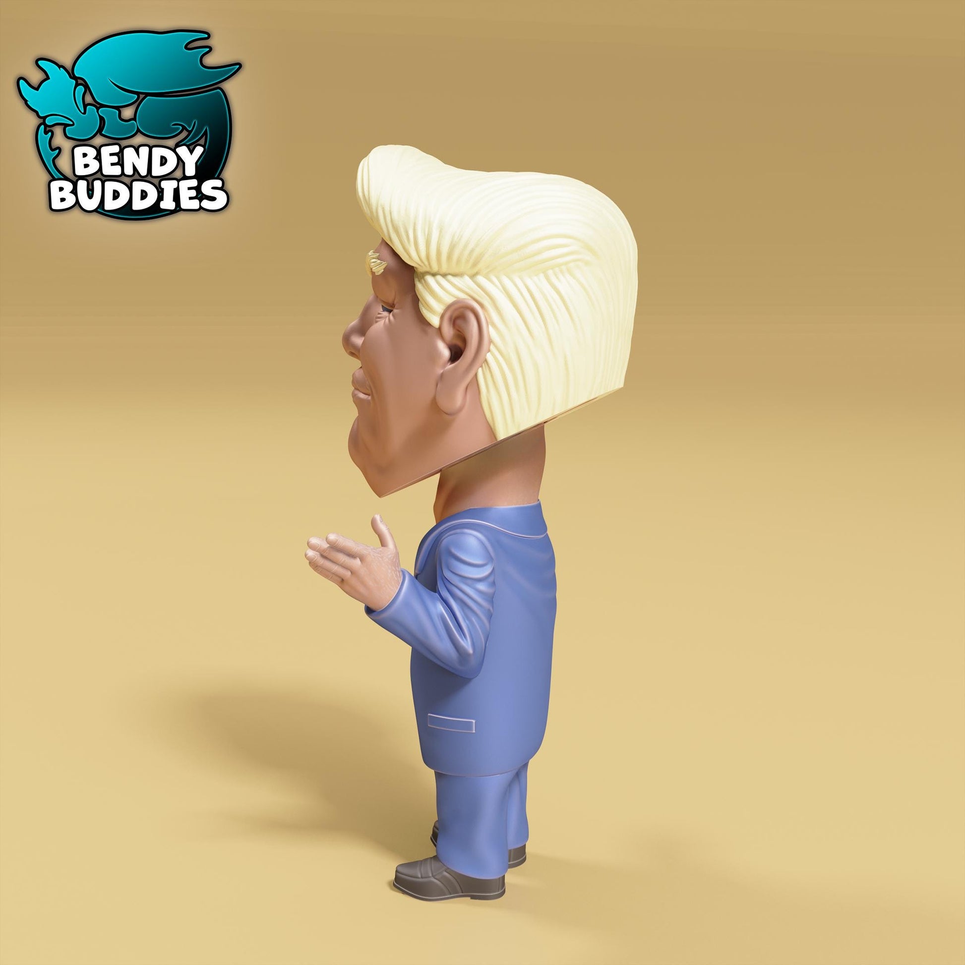 President Donald J. Trump "Bobble Head", by BendyBuddies 3D Printed, 4 Color PLA, Charicture Model, Statue