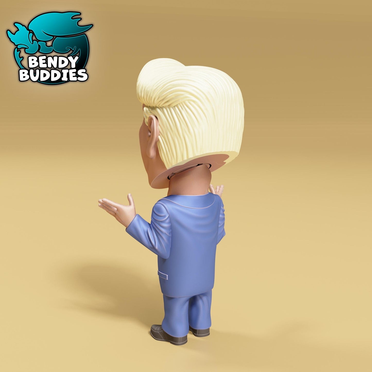 President Donald J. Trump "Bobble Head", by BendyBuddies 3D Printed, 4 Color PLA, Charicture Model, Statue