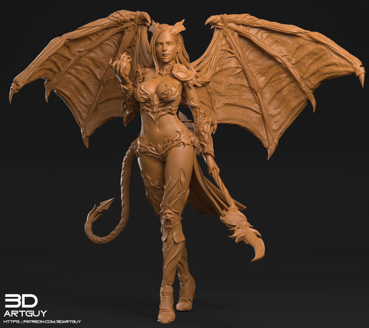 Succubus by 3DArtGuy 32mm scale, 100mm, Miniature War Gaming Figure, Fantasy, Monster, DnD