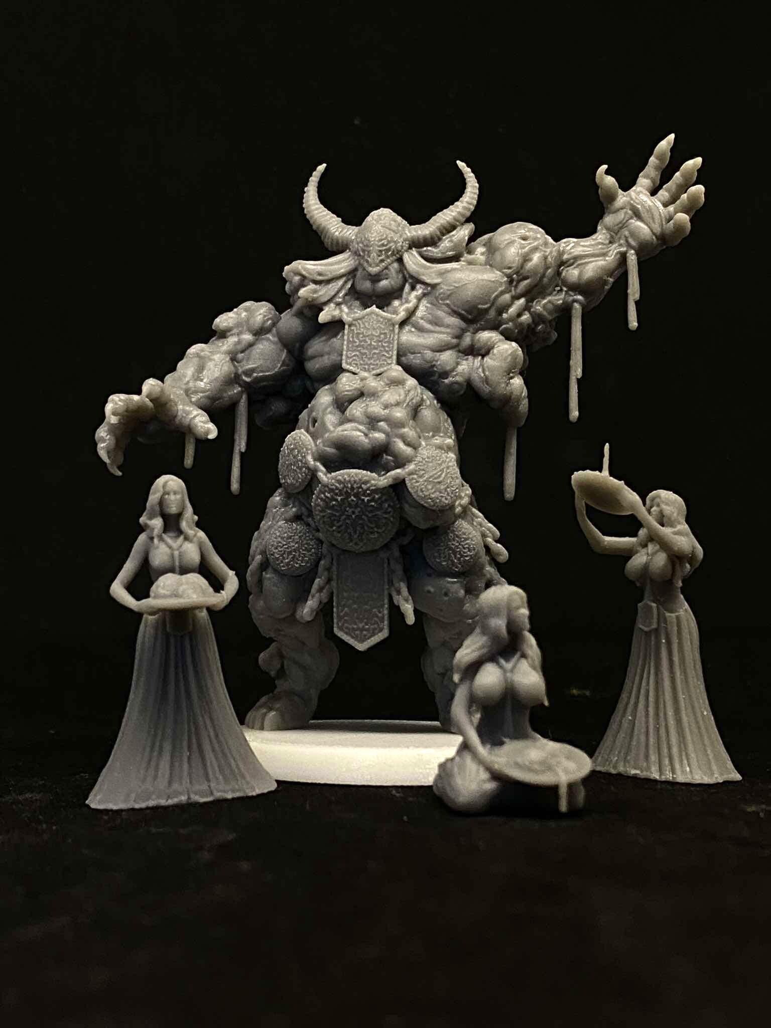 MALIGNANT Lord Of TUMOURS by Papsikels Miniature, 80mm Miniature, 4 Total Figures, 32mm Scale, War Gaming, Proxy for Trench Crusade