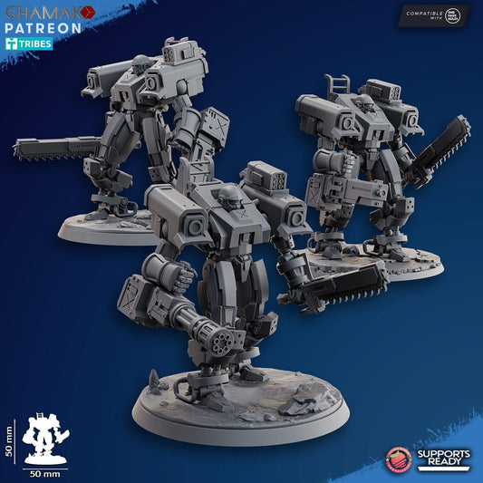 Heavy Grenadiers by Ghamak Sci-fi 28mm Heroic Scale Miniature, 50mm tall, 3 Units, One Page Rules Compatible, Grimdark, or Sci-Fi