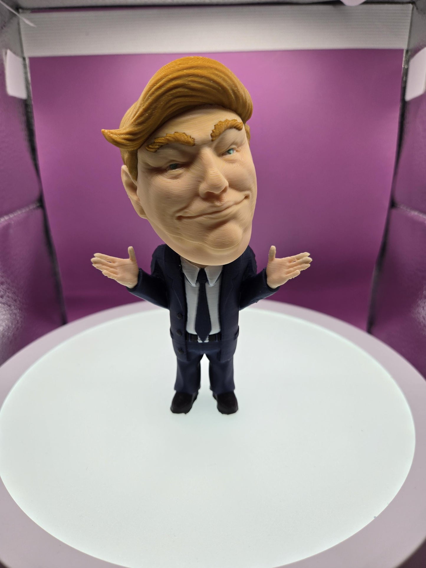 President Donald J. Trump "Bobble Head", by BendyBuddies 3D Printed, 4 Color PLA, Charicture Model, Statue