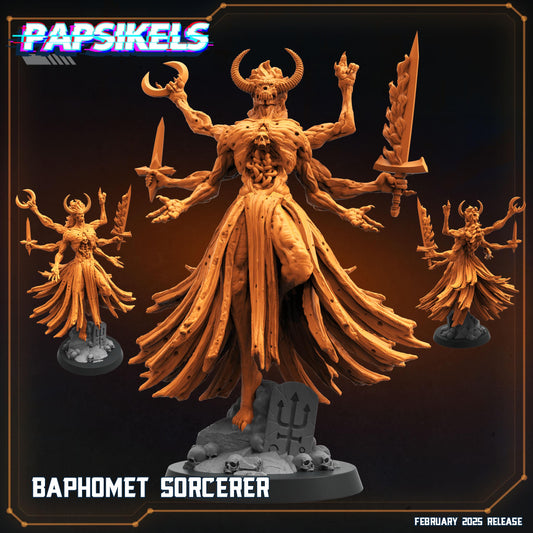 Baphomet Sorcerer by Papikels Miniature, 80mm Miniature, 32mm Scale, War Gaming, Proxy for Trench Crusade, Table top gaming