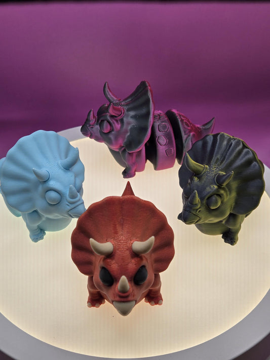 4 articulated triceratops