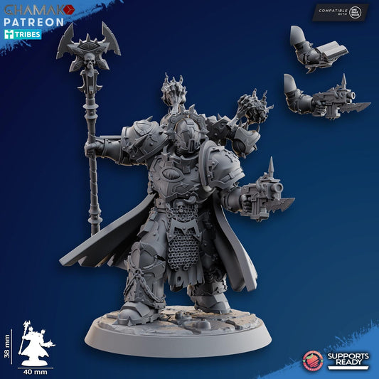 Heretic Warlock 2 by Ghamak Fantasy 28mm Scale Miniature, 38mm tall