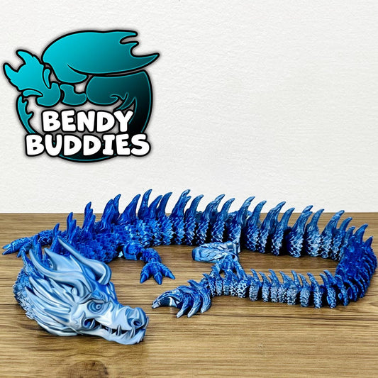 East Dragon Yuzhi, by BendyBuddies 3D Printed, 1 Color PLA, articulated dragon, fidget, toy, 18 inches