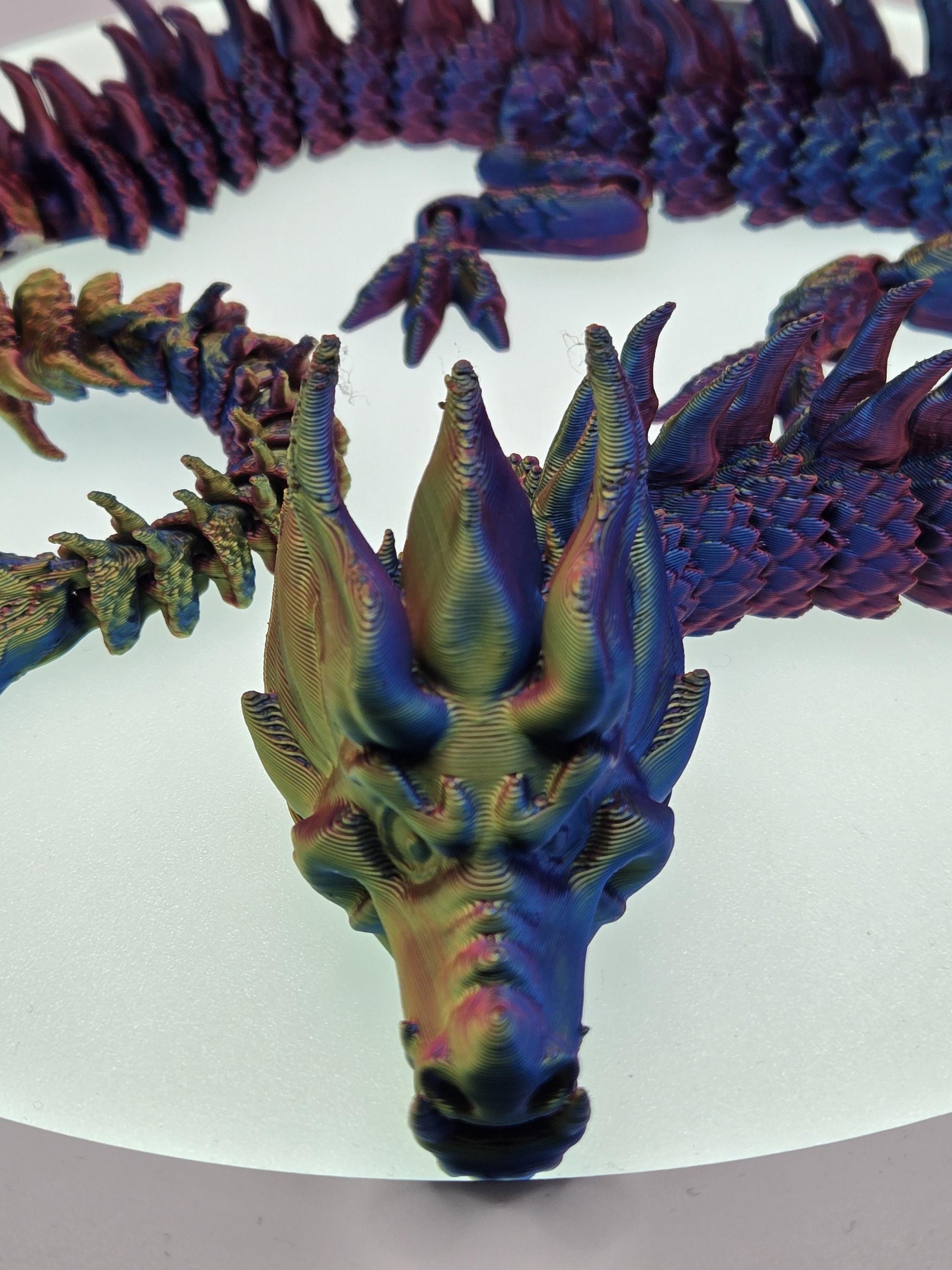 East Dragon Yuzhi, by BendyBuddies 3D Printed, 1 Color PLA, articulated dragon, fidget, toy, 18 inches