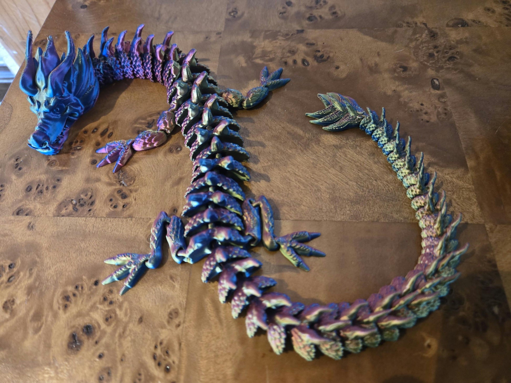 East Dragon Yuzhi, by BendyBuddies 3D Printed, 1 Color PLA, articulated dragon, fidget, toy, 18 inches
