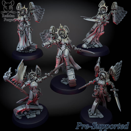 Angles of Death by Ratman Forge 32mm scale miniature, Includes base and stand, For any sci-fi, Grim Dark or OPR table top games