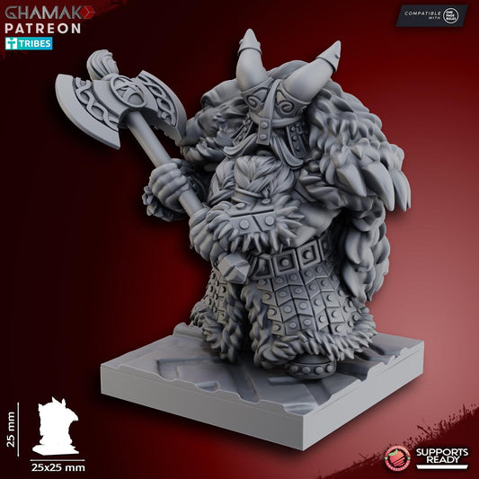 Dwarf Lord 3 by Ghamak Fantasy 28mm Scale Miniature, 25mm tall, Dwarf, Fantasy, Old World, LOTR, DnD
