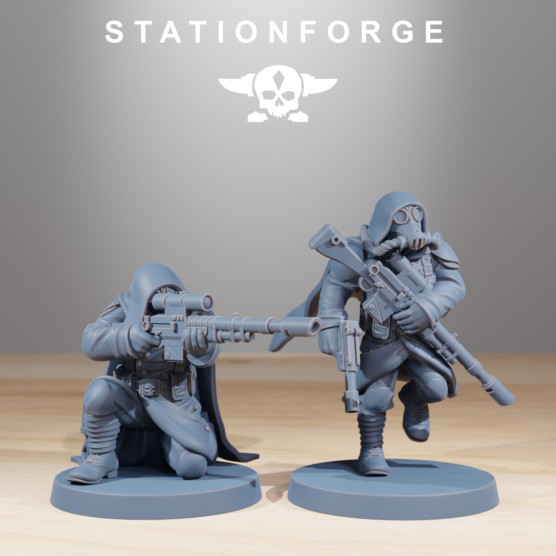 Grim Guard Marksman by Station Forge 28mm Heroic Scale Miniature, 32mm tall, 10 Units, Proxy, Grimdark, Sci-Fi, OPR, Guard