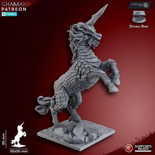 Lord of Kyrin by Ghamak Heroic 28mm Scale Miniature, 95mm tall, Dragon, Proxy, Fantasy, Unicorn, Kirin
