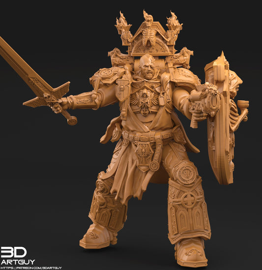 Grim Knight by 3DArtGuy 32mm scale, 50mm or 100mm, Miniature War Gaming Figure, Grim Dark, Proxy, Terminator, Death Wing, I, Angel