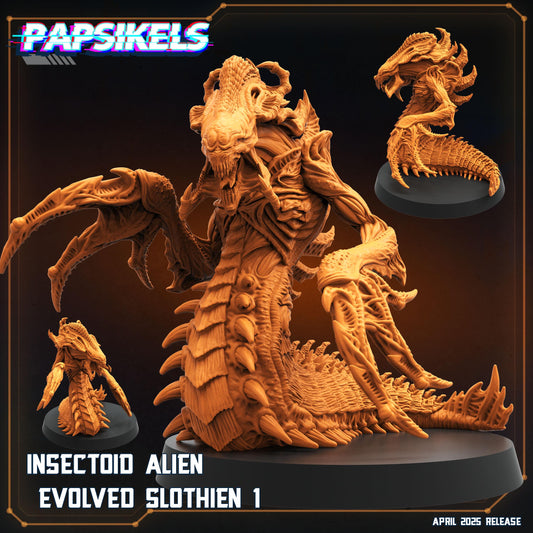 Insectoid Alien Evolved Slothien by Papsikels Miniature, 32mm Heroic Scale, War Gaming, Proxy for Alien, Aliens vs Humans, Sci-fi