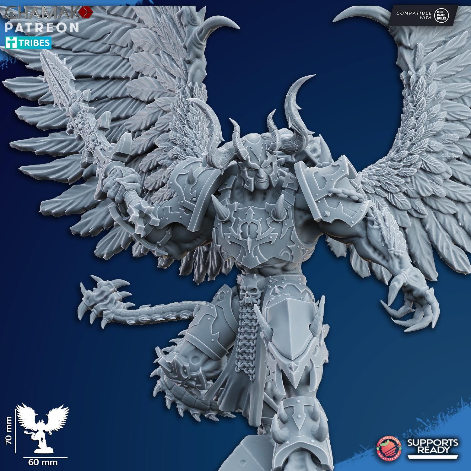 Demonic Possessed Warlock by Ghamak 28mm Scale Miniature, 70mm tall