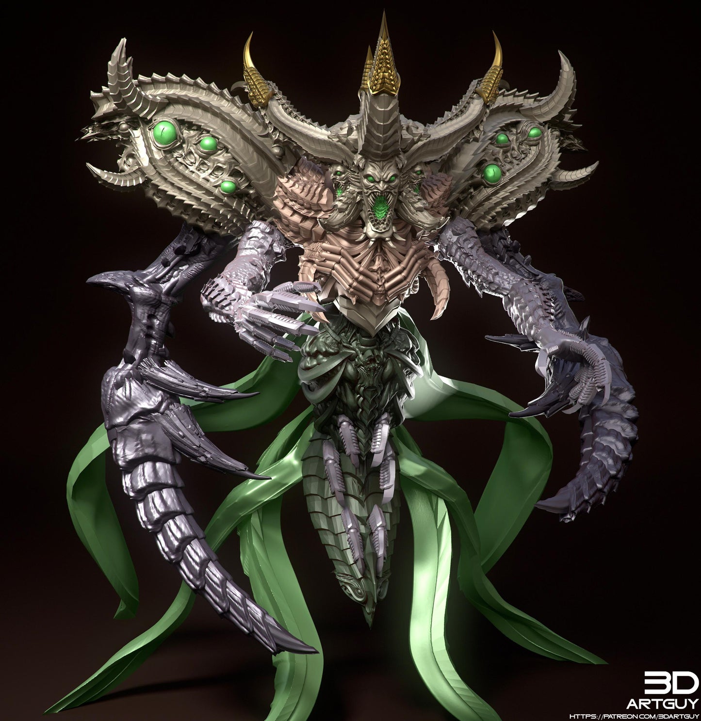 Falsehood Demon by 3DArtGuy 32mm scale, 50 or 100mm, Miniature War Gaming Figure, Fantasy, Proxy for Belial, DnD, 2 Versions
