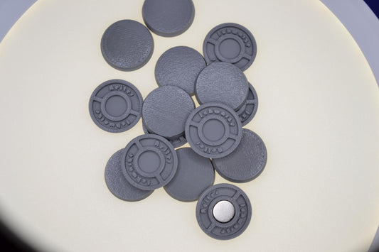 28mm Magnet Compatible Bases for Miniatures, NO Magnets Included, STL Printed Bases, Mini Bases, Magnetic, PLA Bases, 2mm bracing