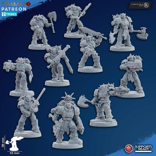 Inner Circle Brotherhood by Ghamak Sci-fi 28mm Heroic Scale Miniature, 32mm tall, 6-10 Units, Proxy, Grimdark, Sci-Fi, OPR Comp