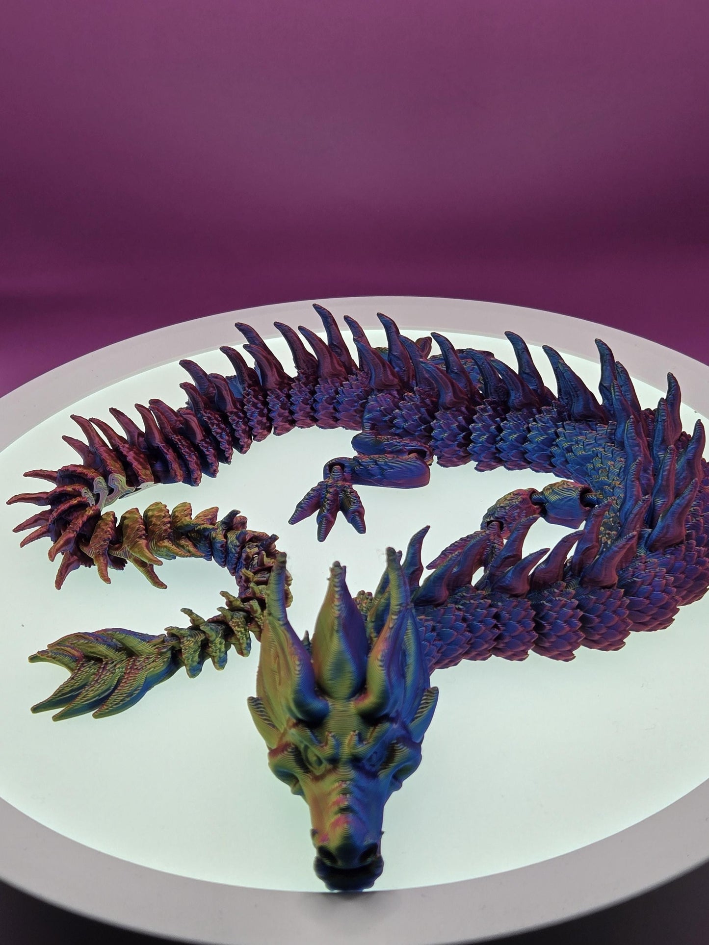 East Dragon Yuzhi, by BendyBuddies 3D Printed, 1 Color PLA, articulated dragon, fidget, toy, 18 inches