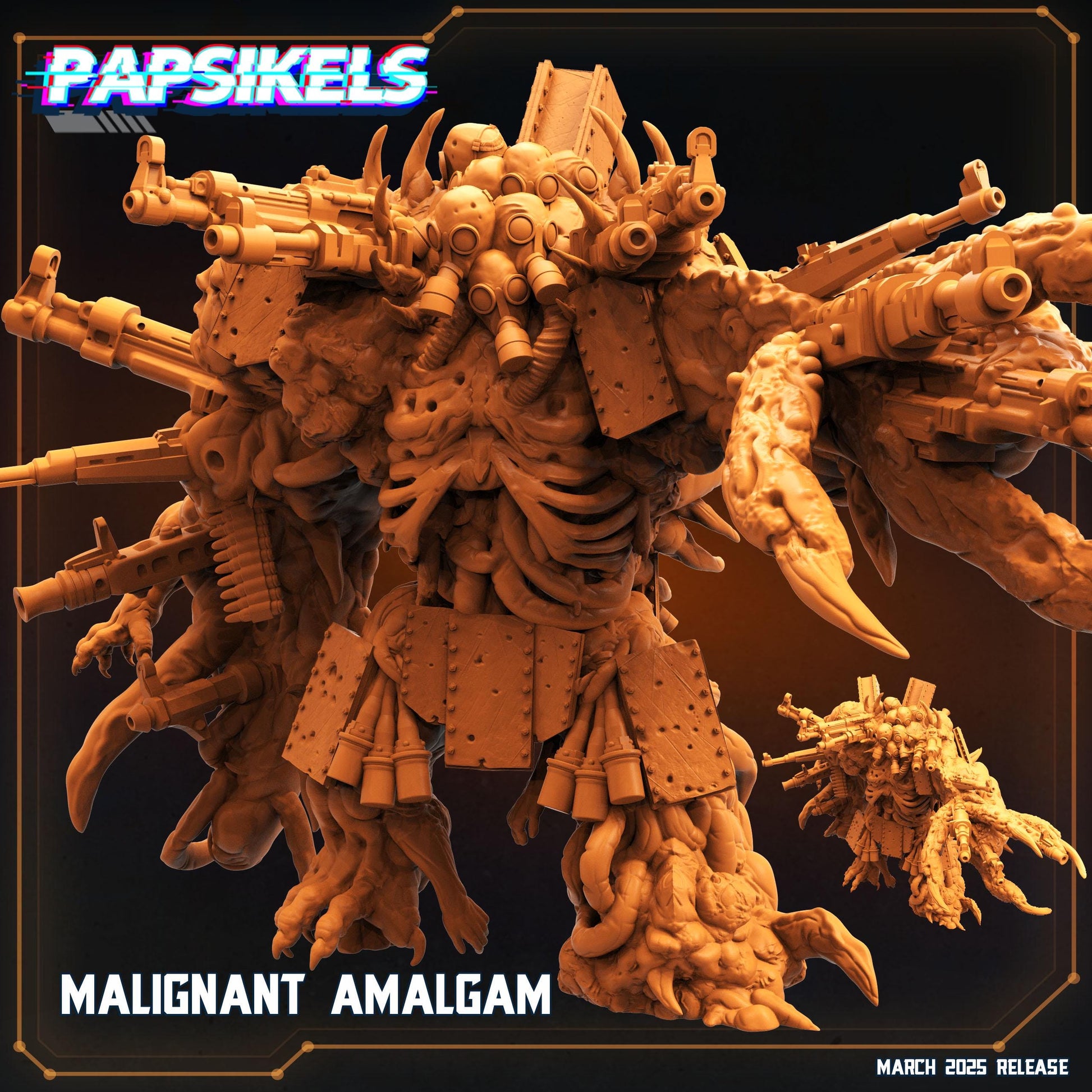 MALIGNANT AMALGAM by Papsikels Miniature, 80mm Miniature, 32mm Scale, War Gaming, Proxy for Trench Crusade, Table top gaming, Black Grail