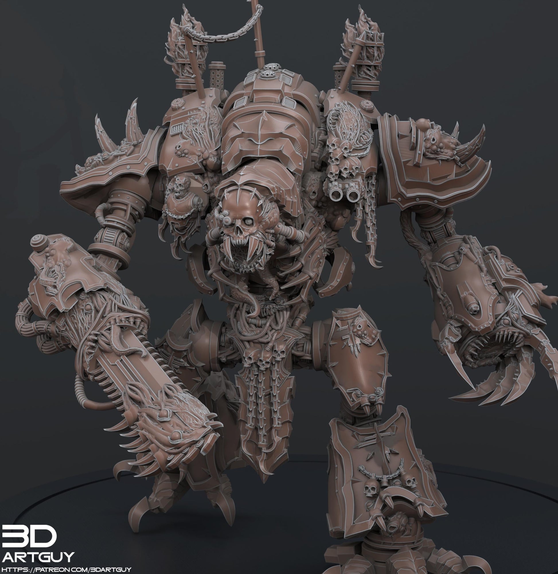 Corrupted Knight by 3DArtGuy 32mm scale, 50, 100, 185mm, Miniature War Gaming Figure