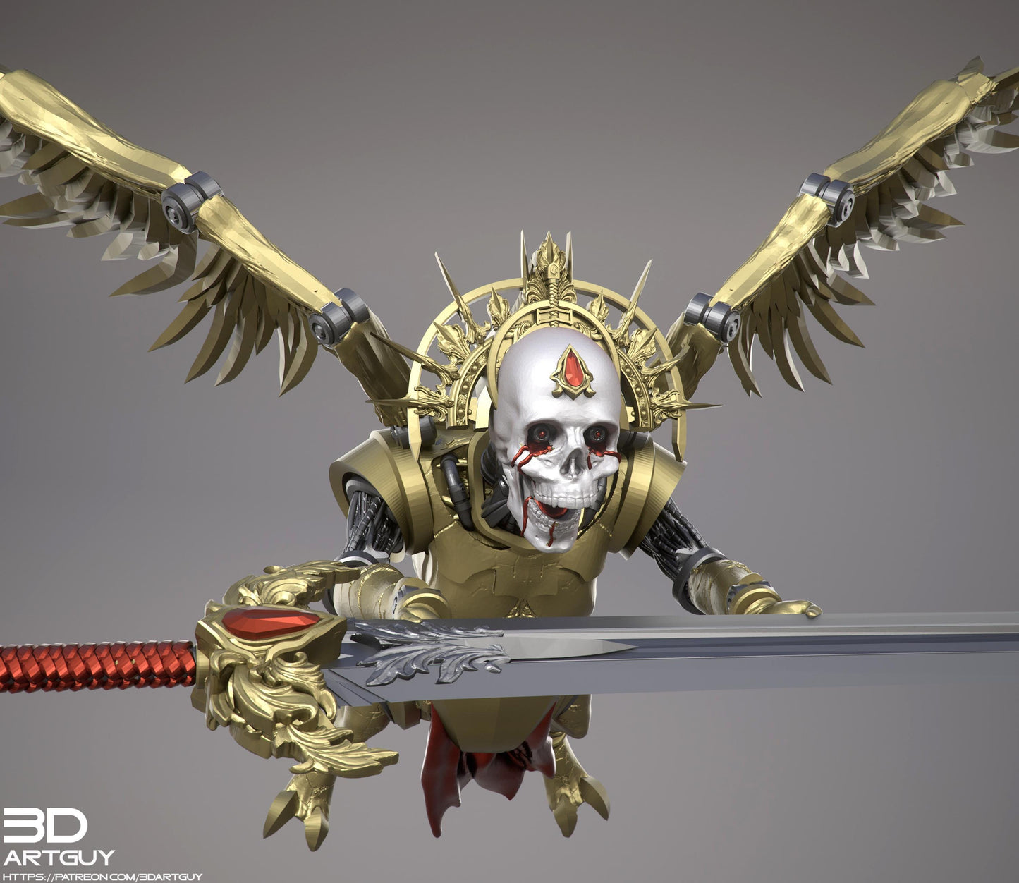 Blood Host Blood Cherub by 3DArtGuy 32mm scale, 50mm or 100mm, Miniature War Gaming Figure, Grim Dark, Proxy, Cherub