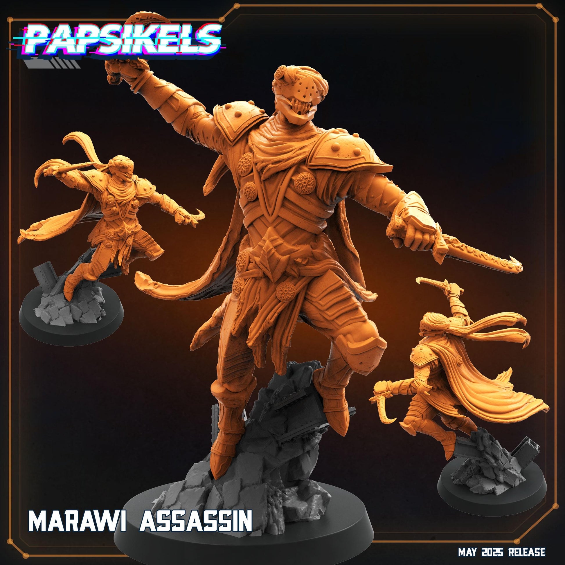 Marawi Assassin by Papsikels Miniature, 50mm Miniature, 32mm Heroic Scale, War Gaming, Proxy, Trench Crusade, Tabletop gaming