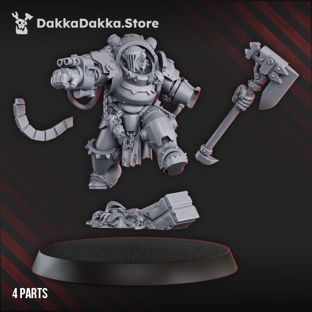 Gorgwork Comander in Heavy Armor by DakkaDakka 28mm Heroic Scale Miniature, 46mm tall