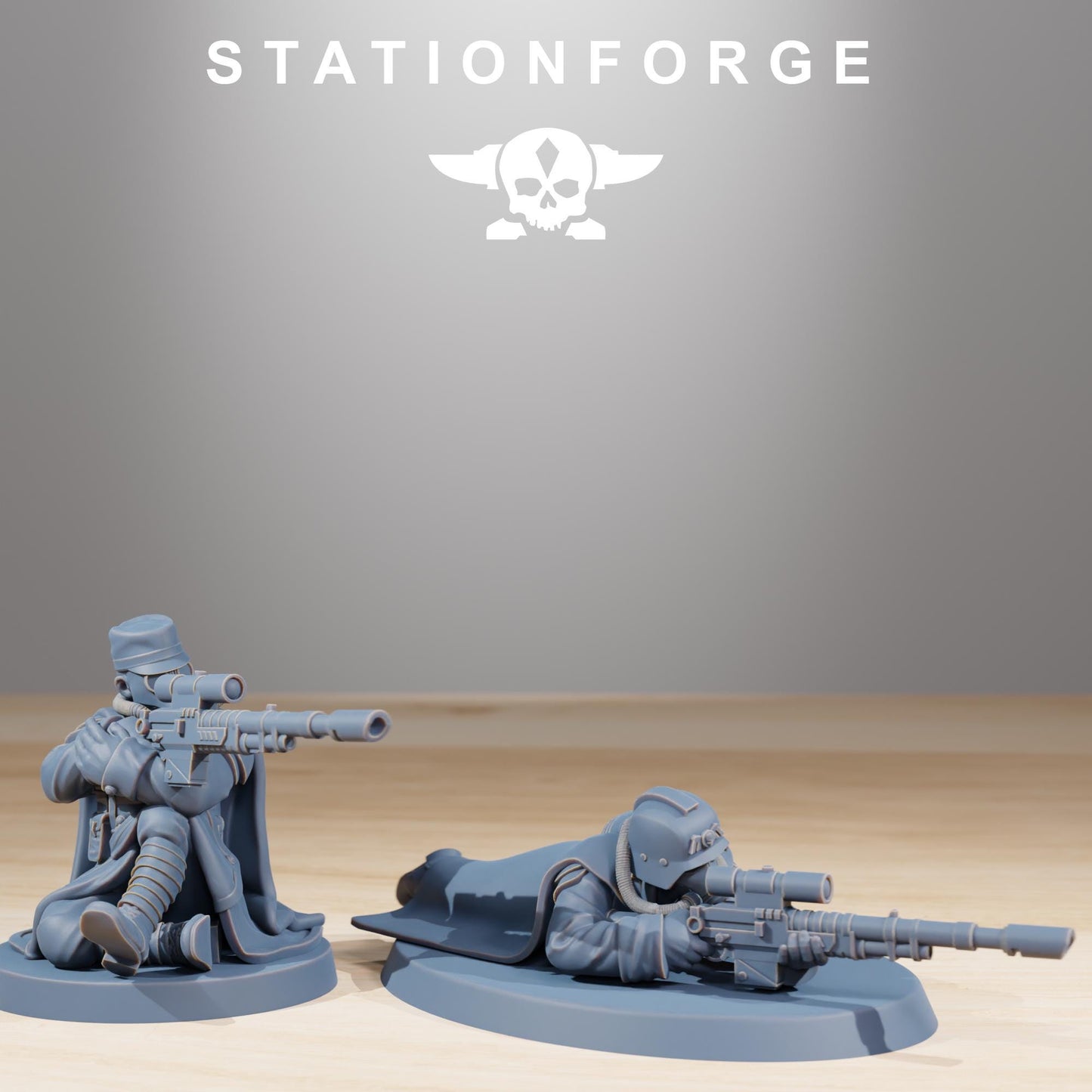 Grim Guard Marksman by Station Forge 28mm Heroic Scale Miniature, 32mm tall, 10 Units, Proxy, Grimdark, Sci-Fi, OPR, Guard