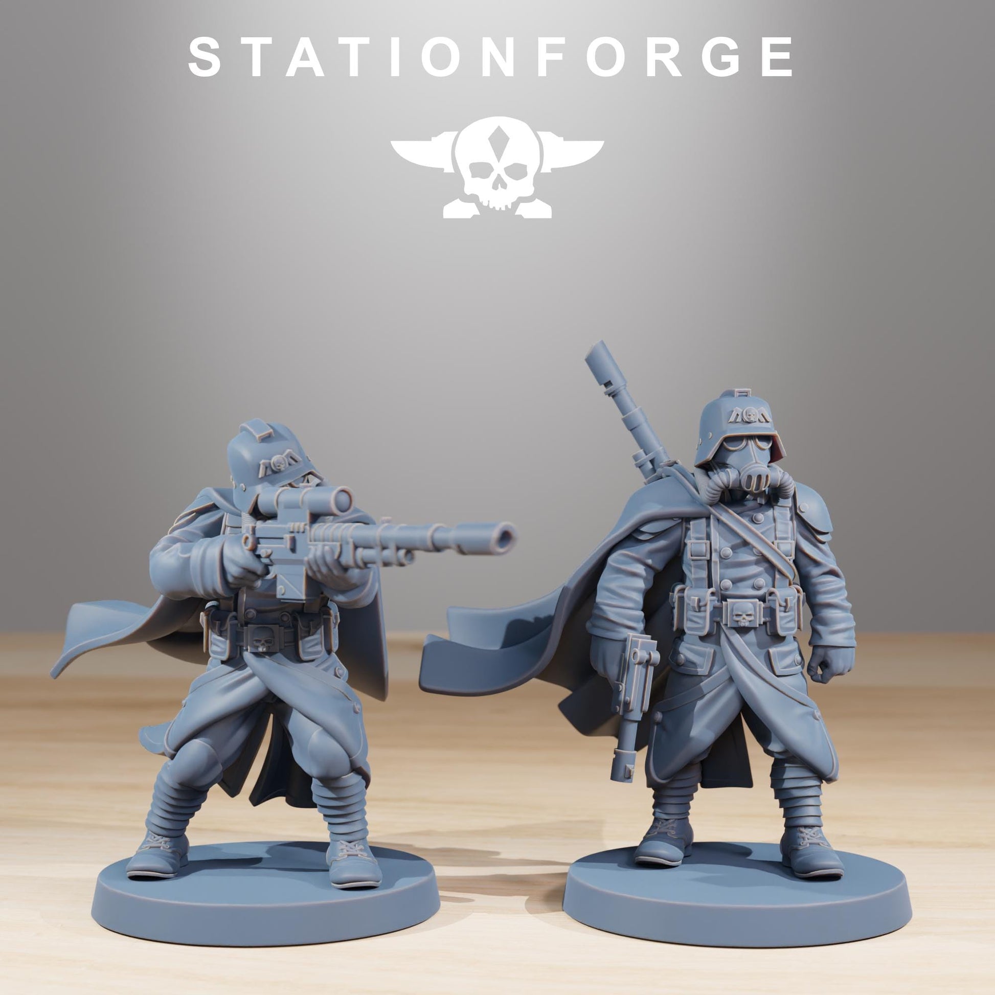 Grim Guard Marksman by Station Forge 28mm Heroic Scale Miniature, 32mm tall, 10 Units, Proxy, Grimdark, Sci-Fi, OPR, Guard