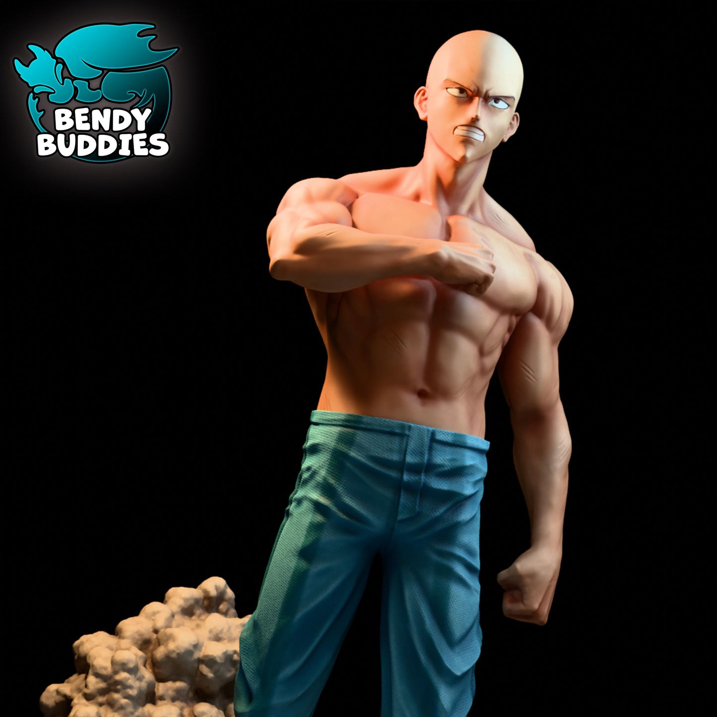 Saitama One-Punch Man (Fan Art), by BendyBuddies 3D Printed, Statue, Complete or Parts, Resin
