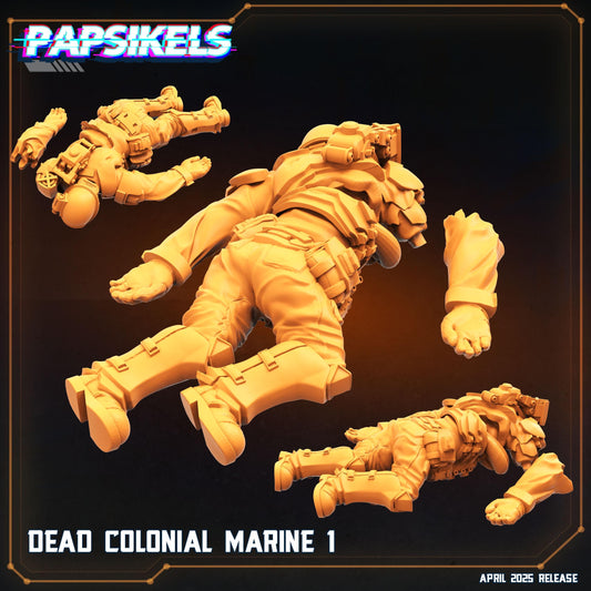 Dead Colonial Marines by Papsikels Miniature, 32mm Heroic Scale, War Gaming, Proxy for Alien, Table top gaming, Sci-fi, Aliens, Dead Terrain